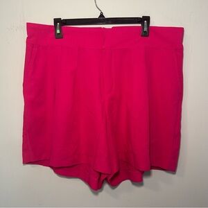 NWT Torrid Pink Peacock Wide Leg Studio Crepe Shorts Size 18